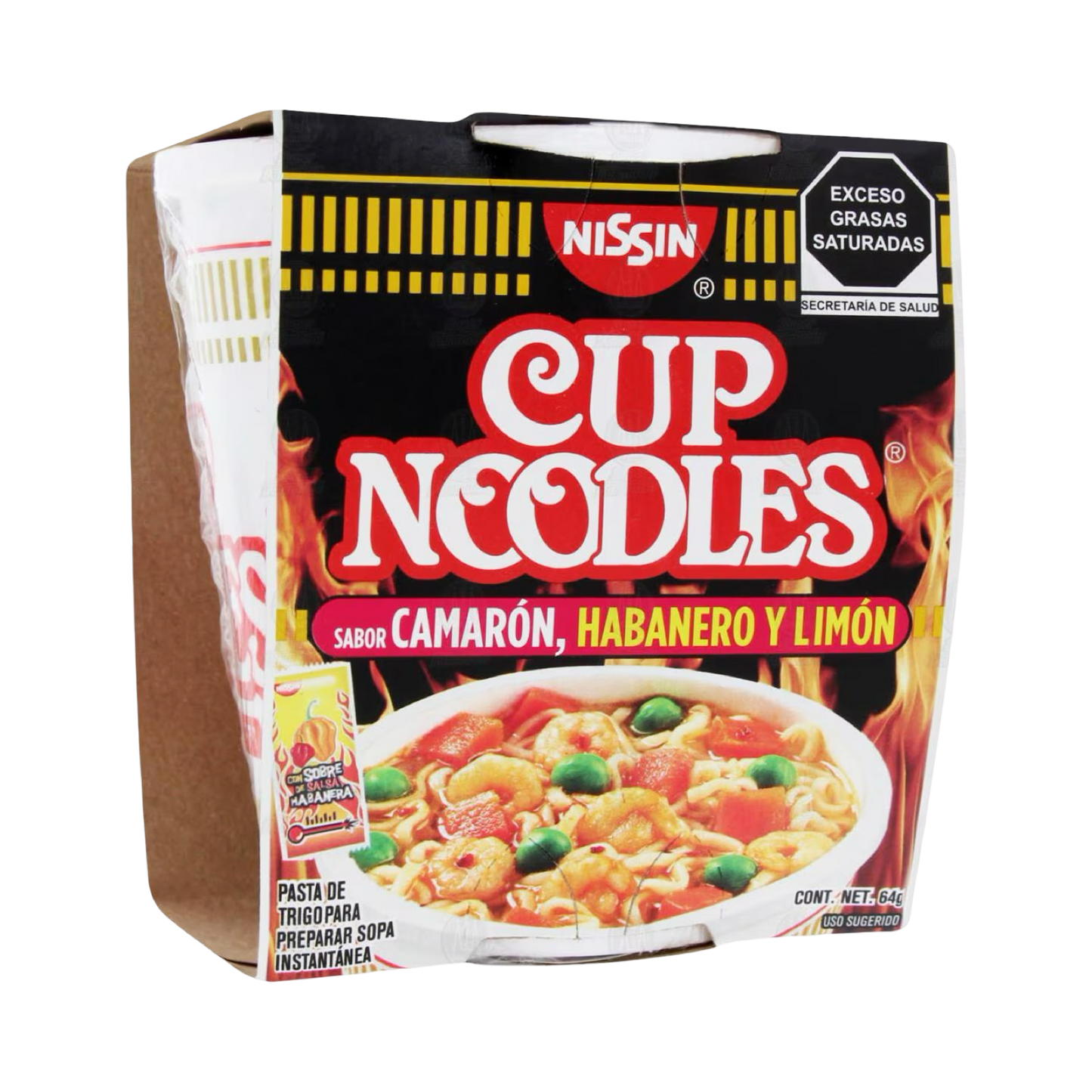 Nissin Cup Noodles Camarón, Habanero y Limón