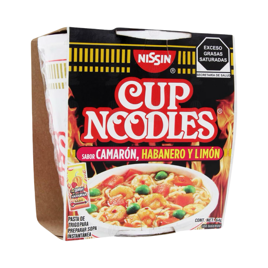 Nissin Cup Noodles Camarón, Habanero y Limón