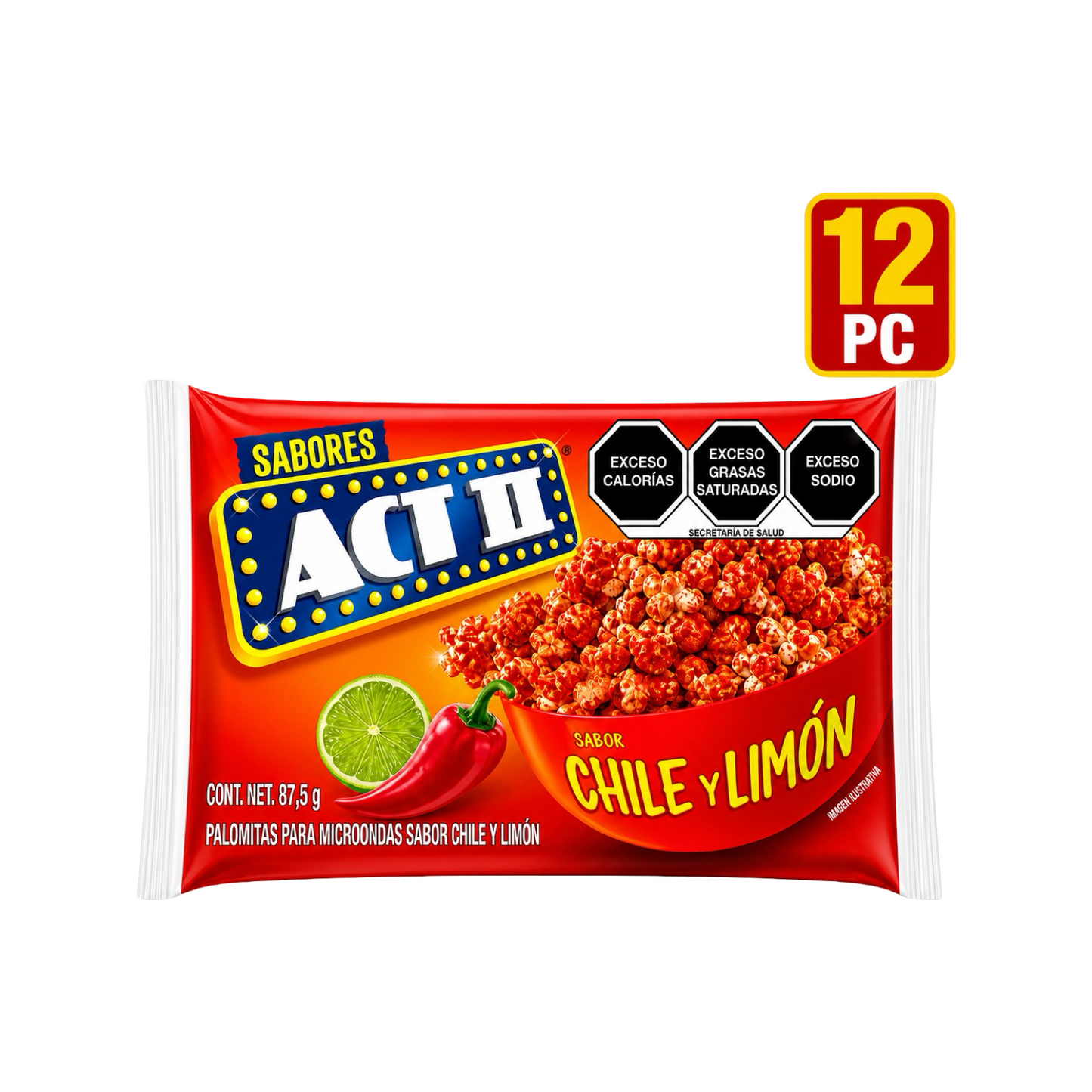 ACT II CHILE Y LIMON (88g) 12pc